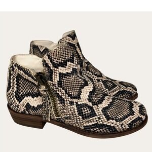 GB Gianni Bini Snakeskin Print‎ Leather Upper Ankle Booties Size 7.5M